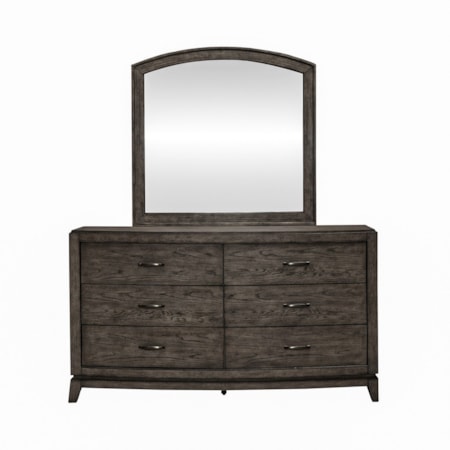 6-Drawer Dresser and Arched Mirror
