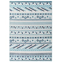 Cadhla Vintage Abstract Geometric Lattice 5x8 Indoor and Outdoor Area Rug