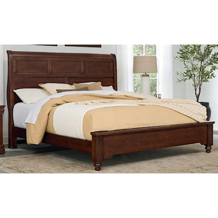 King Sleigh Bed with Metal Slats