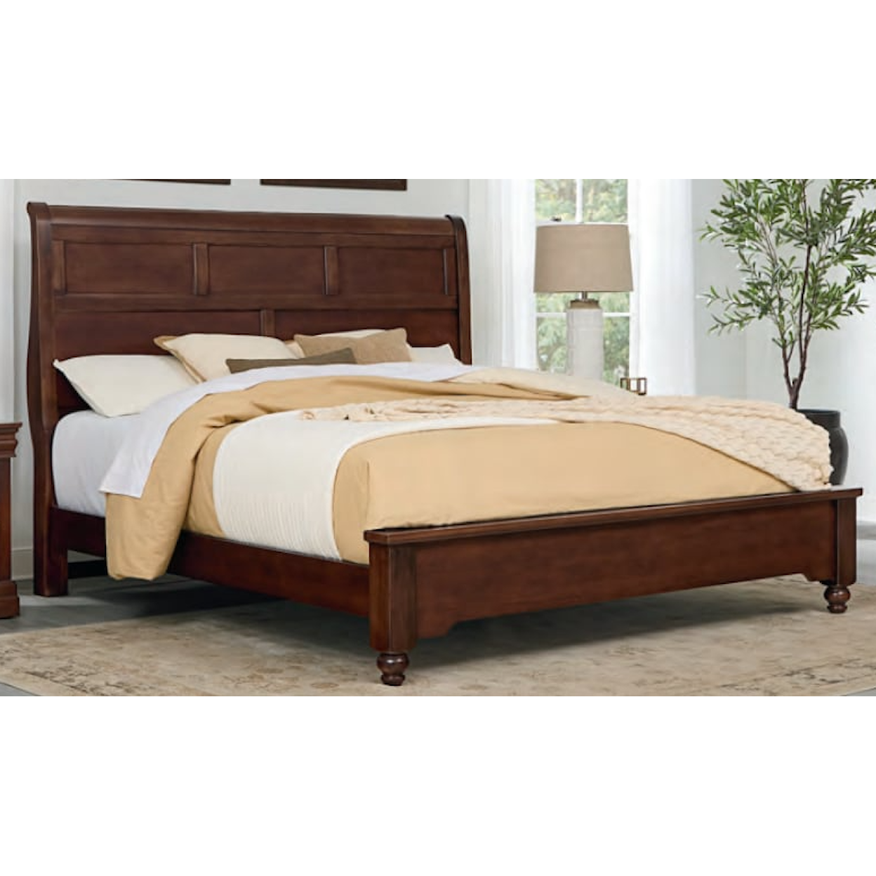 Vaughan-Bassett Vista King Sleigh Bed with Metal Slats