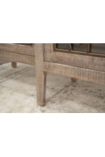 International Furniture Direct Mandala Rustic 4-Door Console Table with Glass Doors