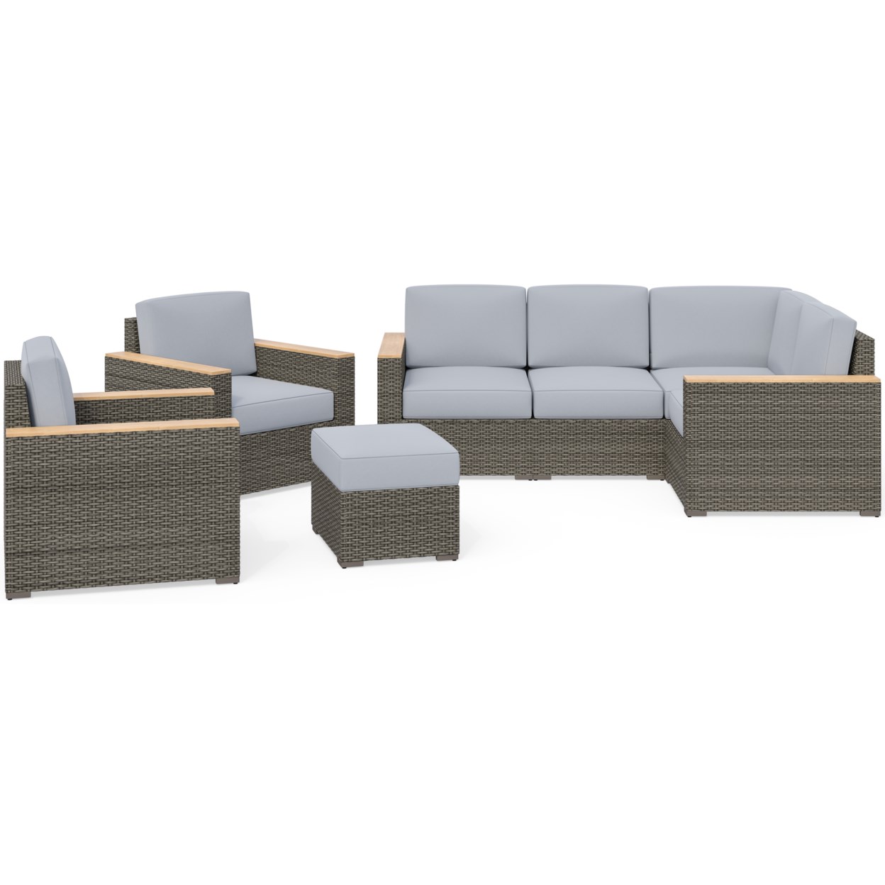 homestyles Boca Raton 4-Piece Outdoor Sectional and Chair Set