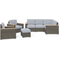 Outdoor 4 Seat Sectional, Arm Chair Pair and Ottoman