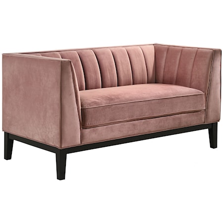 Contemporary Loveseat with Channel Back