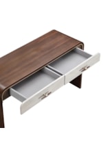 Michael Amini Houston Modern Two-Drawer Vanity Desk with Velvet-Lined Drawers