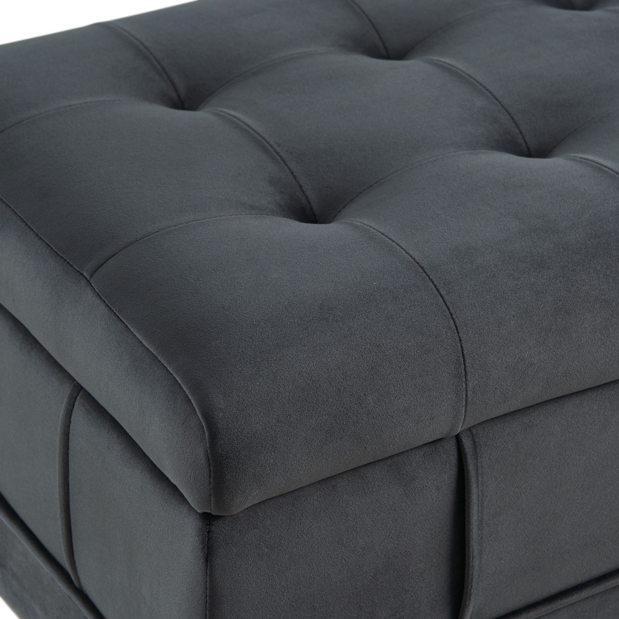 Elements International Crosby- Tufted Storage Ottoman