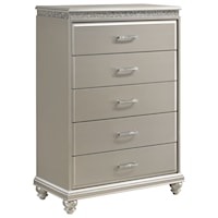 Glam Chest of Drawers with Bun Feet