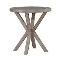 Rustic Round Chairside Table with Splayed Pedestal Base