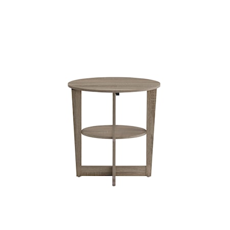 Oval Bedside Table with Extra Shelf