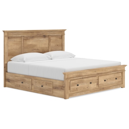 King Panel Storage Bed