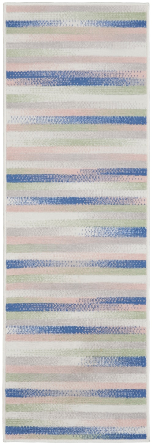 2' x 8' Ivory Multicolor Runner Rug
