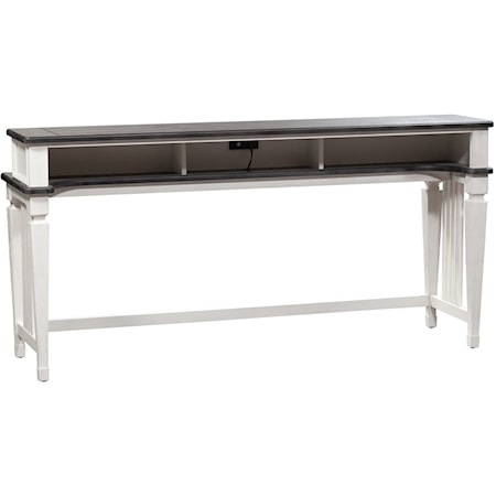 Cottage Console Bar Table with A/C Outlets and USB Ports