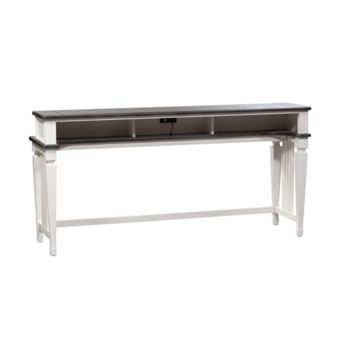 Cottage Console Bar Table with A/C Outlets and USB Ports