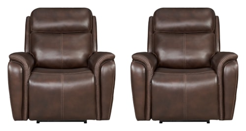 Casual Power Recliner with Power Headrest (Set of 2)