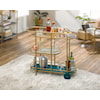 Sauder Coral Cape Bar Cart with Tempered Glass