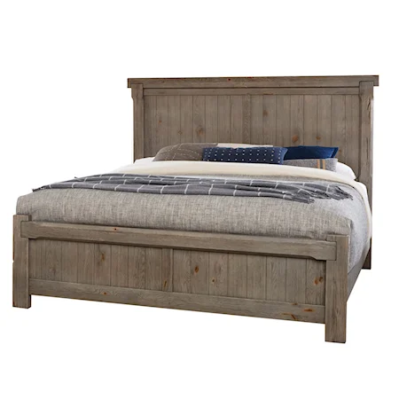 Transitional Rustic Queen Dovetail Bed