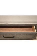 Riverside Furniture Vogue Transitional 1-Drawer Nightstand with USB Charging Port and Pull-Out Shelf