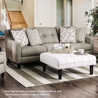 Contemporary Love Seat with Sloped Arms and Button Tufted Back