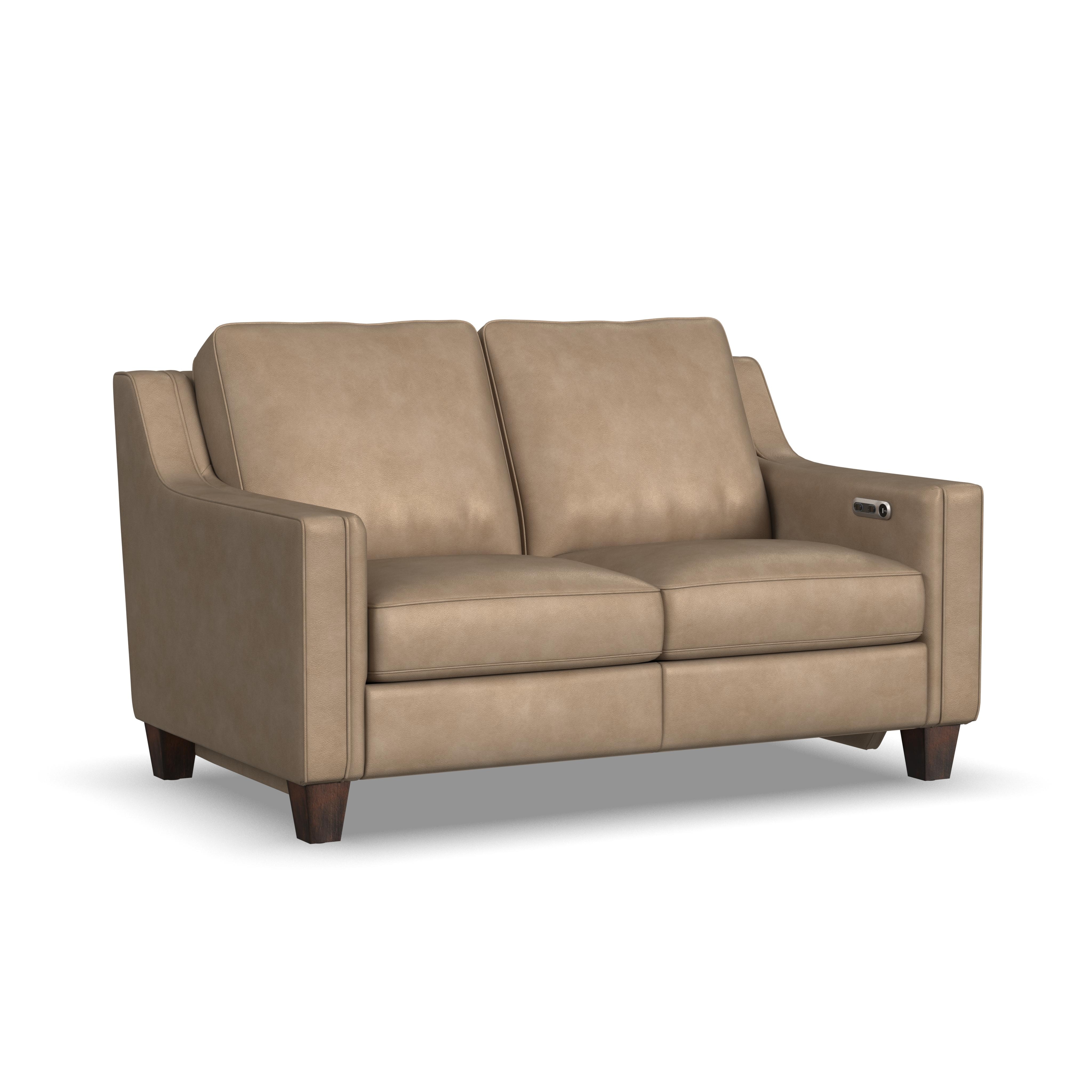 Leather Power Inclining Loveseat