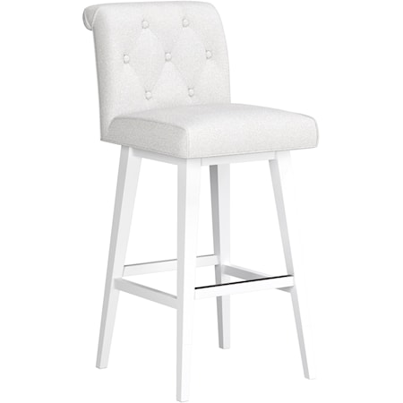 Tufted Adjustable Swivel Stool