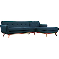 Right-Facing Upholstered Fabric Sectional Sofa
