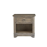 Transitional Nightstand with Drawer and Shelf