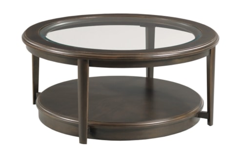Traditional Round Coffee Table with Casters