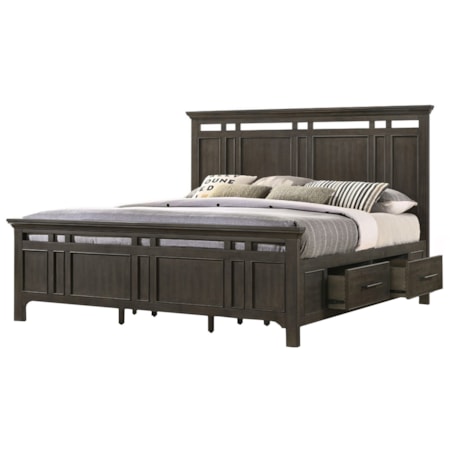 King Panel Storage Bed