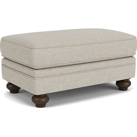 Transitional Cocktail Ottoman with Bun Feet