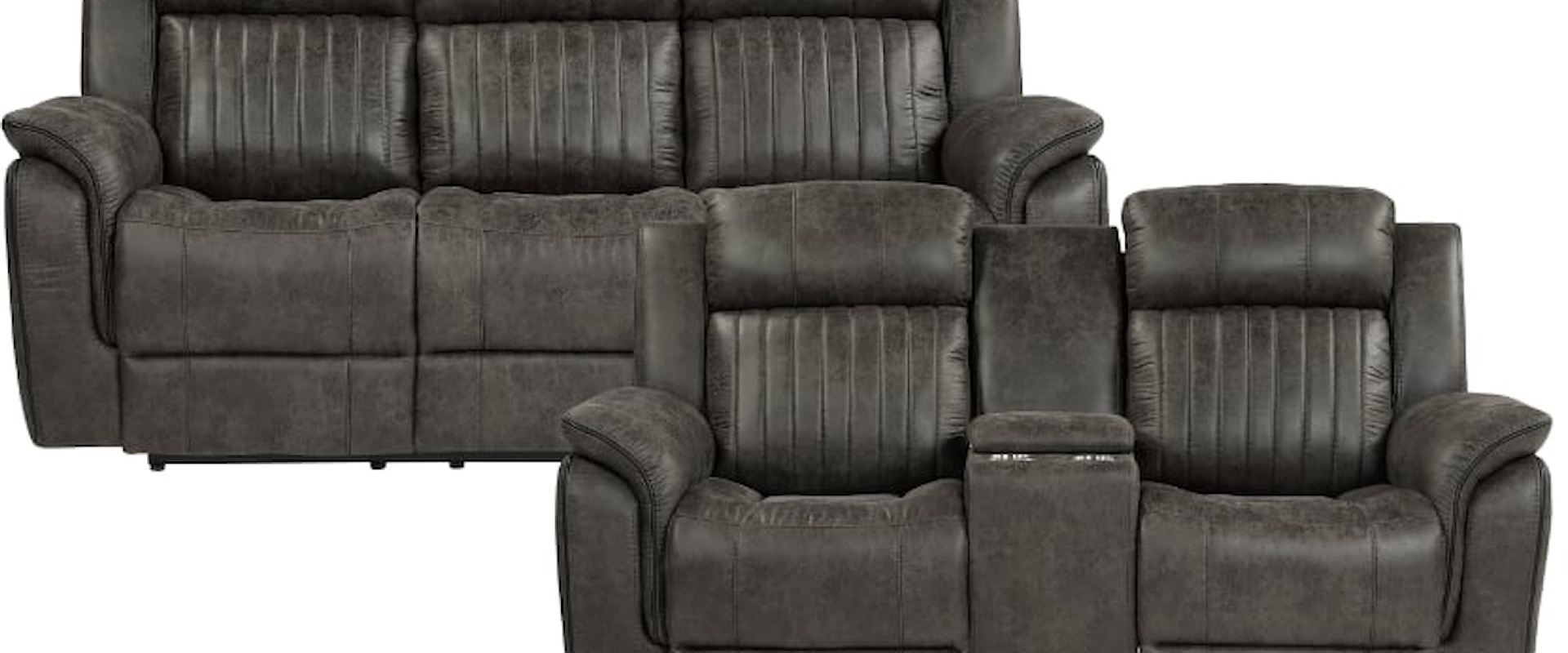 Transitional 2-Piece Reclining Living Room Set with