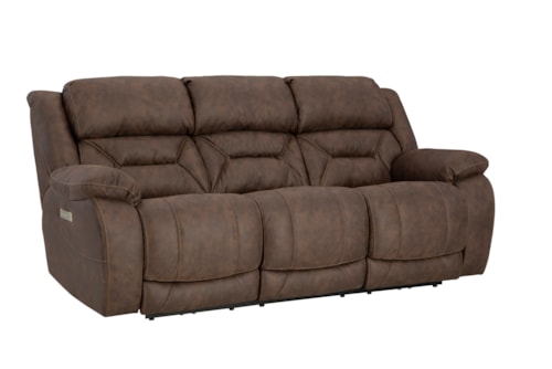 Transitional Double Reclining Zero Gravity Power Sofa