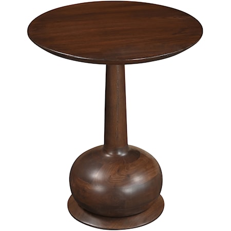 Transitional Round Accent Table with Pedestal