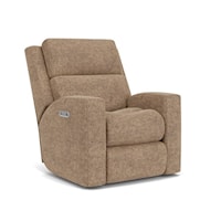 Contemporary Power Recliner with Power Headrest & Lumbar