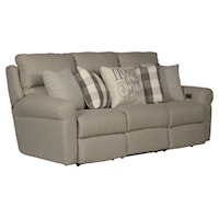 Power Lay Flat Reclining Sofa with Built-In USB Ports