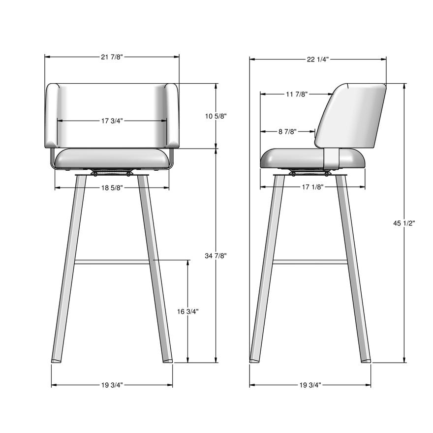 Upholstered Spectator Height Swivel Stool