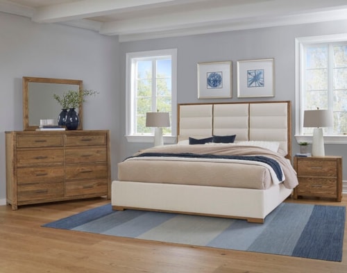 Transitional 4-Piece Queen Upholstered Bedroom Set