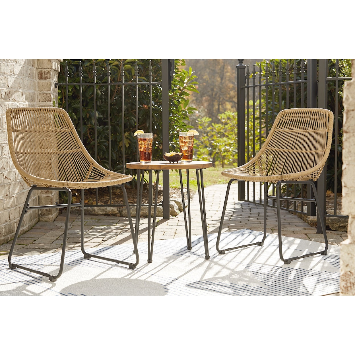 Signature Design by Ashley Coral Sand 3-Piece Chairs w/ Table Set