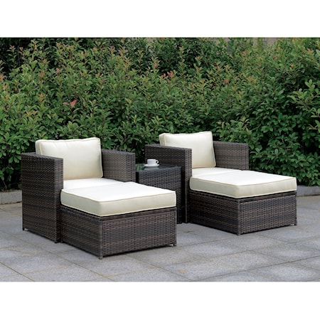 Outdoor Chair, Ottoman and End Table Set