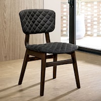 Contemporary Side Chair with Fabric Back 