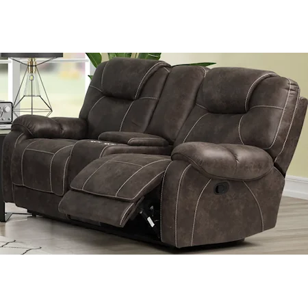 Casual Dual Reclining Console Loveseat w/Power Footrest