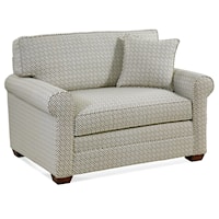 Transitional Sleeper Chair and a Half with Rolled Armrests