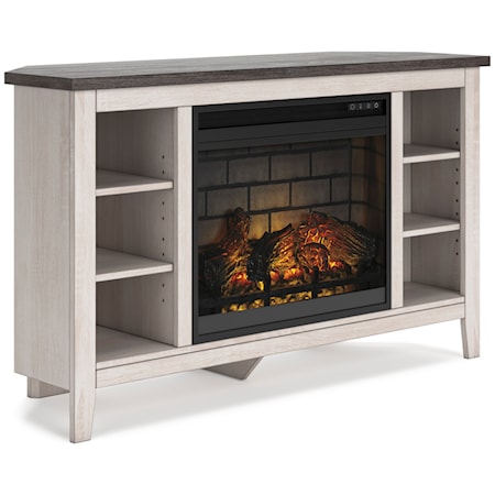 Corner TV Stand with Fireplace