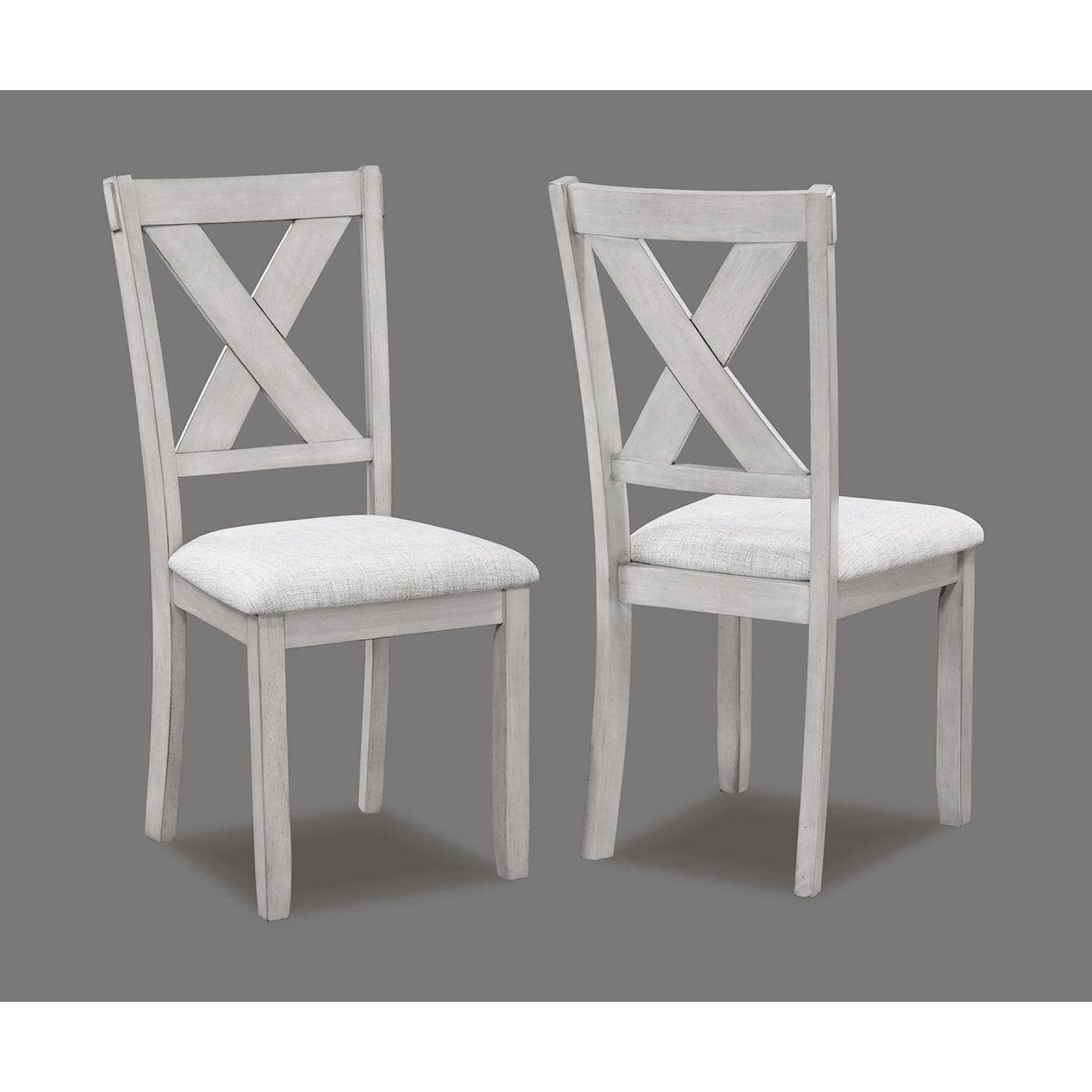 Crown Mark Clarice CLARICE DRIFTWOOD WHITE TABLE AND | 4 CHAIRS