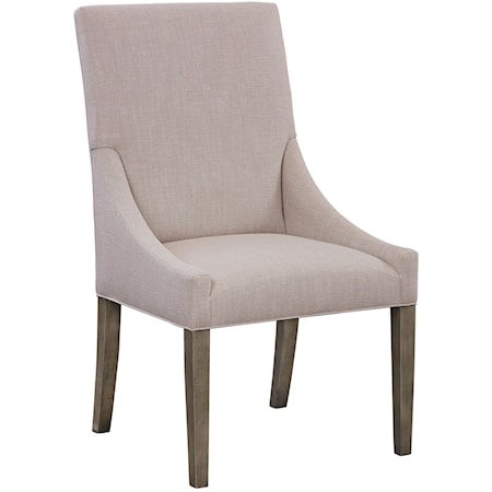 Customizable Solid Wood Upholstered Arm Chair