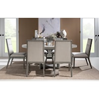 Contemporary 7-Piece Dining Set with Upholstered Chairs