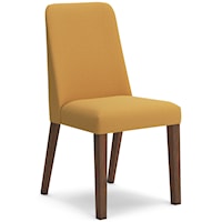 Mid-Century Modern Dining Chair in Mustard Yellow Fabric