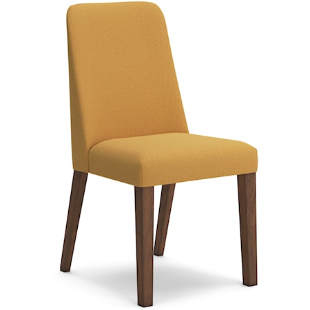 Mid-Century Modern Dining Chair in Mustard Yellow Fabric