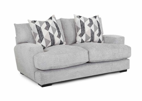 Contemporary Loveseat with Throw Pillows