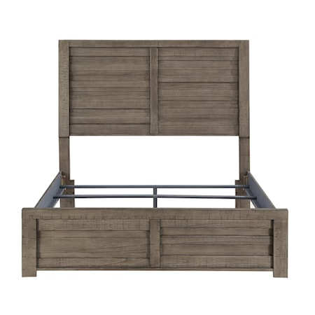 Rustic California King Panel Bed