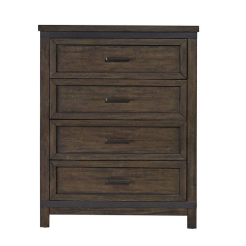 Transitional 4-Drawer Bedroom Chest with Felt Lined Top Drawer